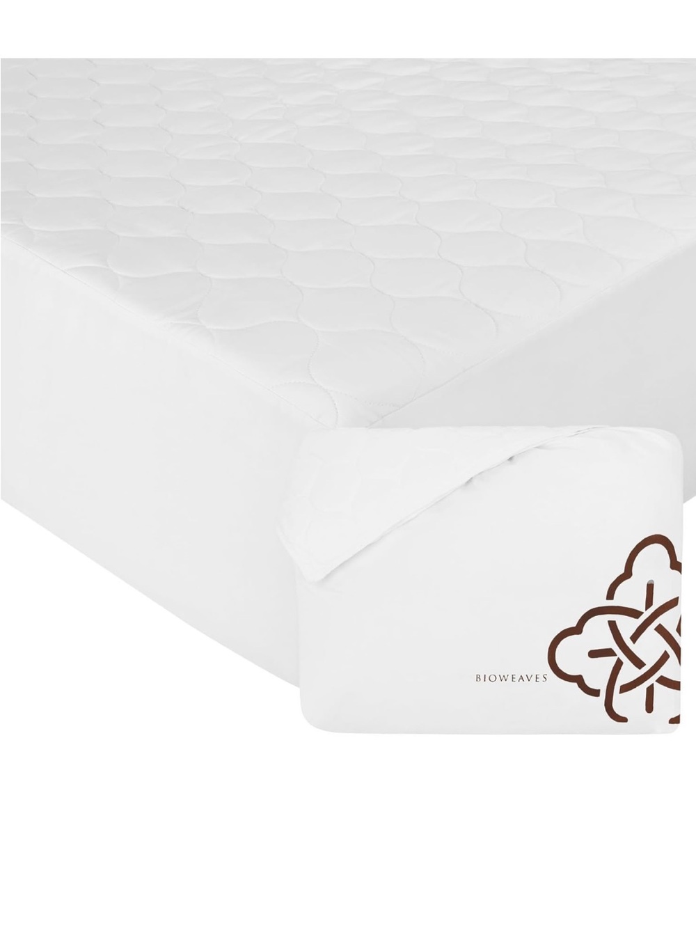 Bioweaves 100% Organic Cotton Mattress Pad Cover, GOTS Certified Cooling 300 GSM